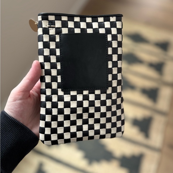 Clare V Poche Checkered Black and White Pouch - Picture 2 of 4